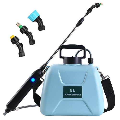 5L/1.3Gallon Electric Plant Sprayer Telescopic Rechargeable Garden Sprayer Automatic Handheld Sprayer with 3 Spray Spouts Shoulder Strap for Cleaning - Blue by VYSN