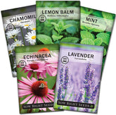 - Herbal Tea Collection - Lemon Balm, Chamomile, Peppermint, Lavender, Echinacea Herb Seed for Planting; Non-Gmo Heirloom Seed, Instructions to Plant Indoor or Outdoor; Gardening Gift