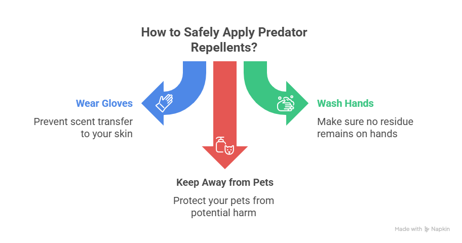 Image describing three tips on how to use coyote urine on the tree safely
