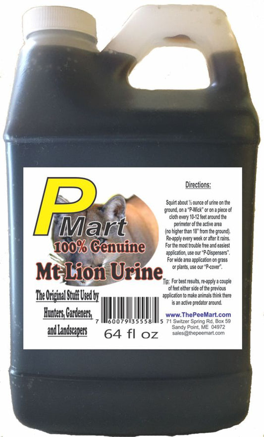 Mountain Lion Urine 64 oz Bulk Filler!