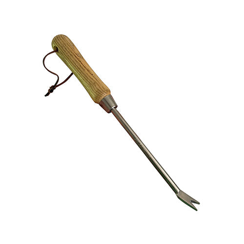 Stainless Steel Garden Dandelion Weeder (classic wood handle)