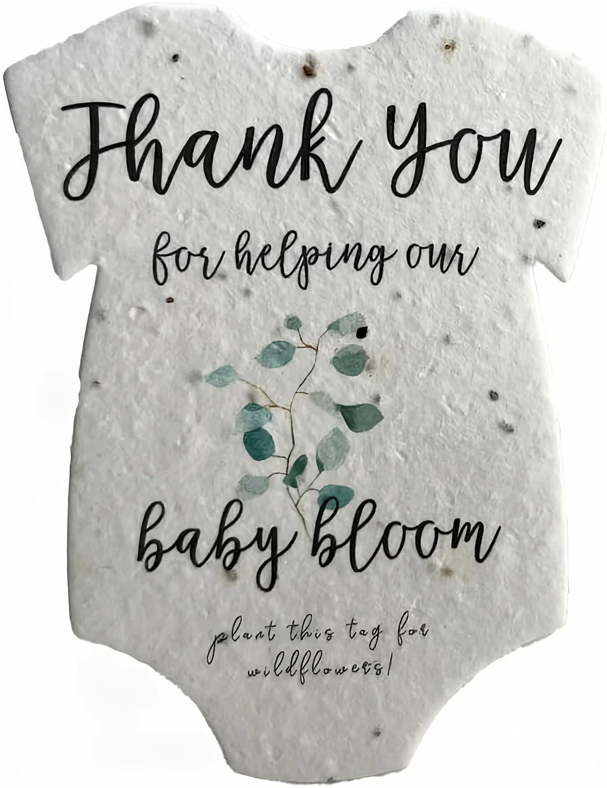 Wildflower Seed Paper Set of 12 Eco-Friendly Plantable Baby Bodysuits - Cotton, Nature-Inspired, Sustainable Gifts