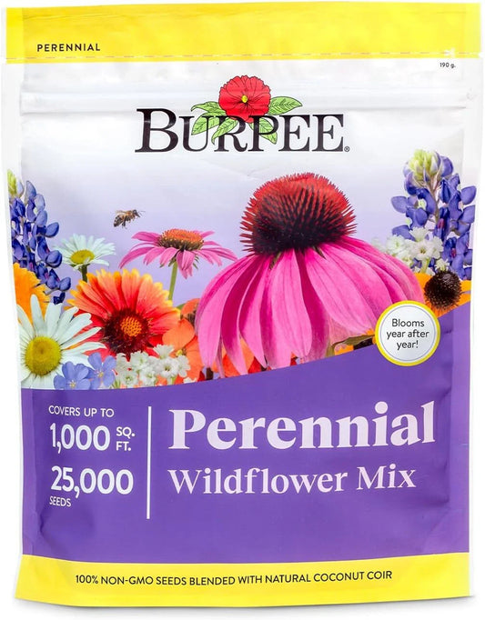 Wildflower Seeds Bulk 25,000 Count | 18 Varieties Non-GMO Flower Seeds for Pollinators