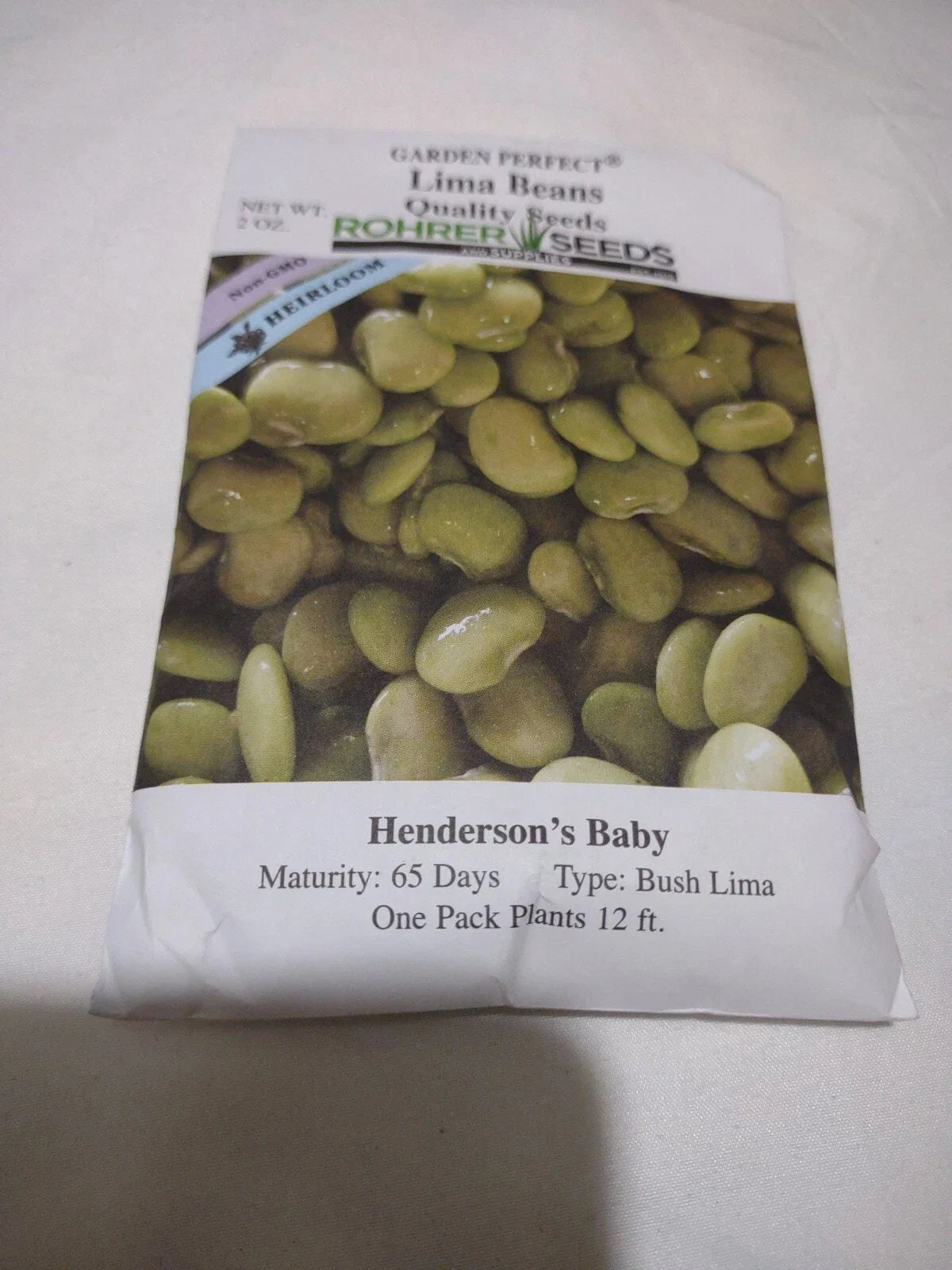 Lima Bean Seeds 2oz Non-GMO Heirloom Bush Type 65 Days Maturity