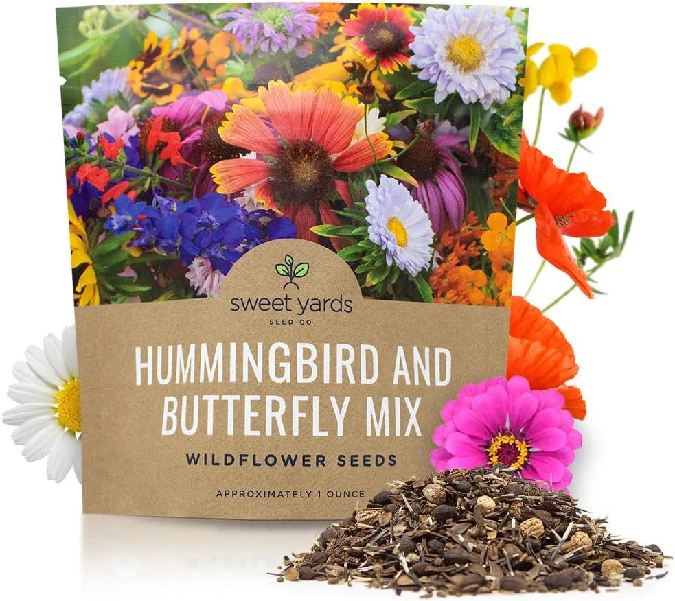 Wildflower Seeds Mix 7,500+ for Butterfly & Hummingbird Garden - Annual & Perennial Flower Variety