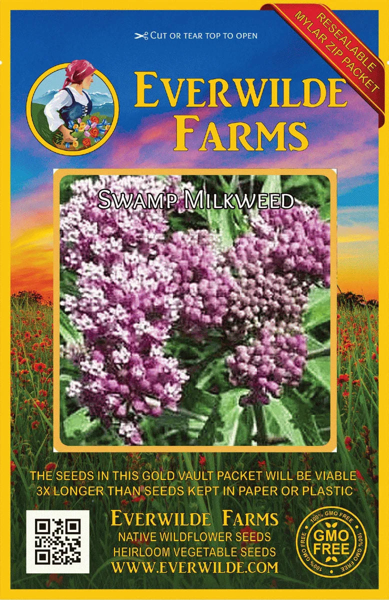 Swamp Milkweed Wildflower Seeds - 1 Oz Mylar Packet - Asclepias incarnata - Everwilde Farms