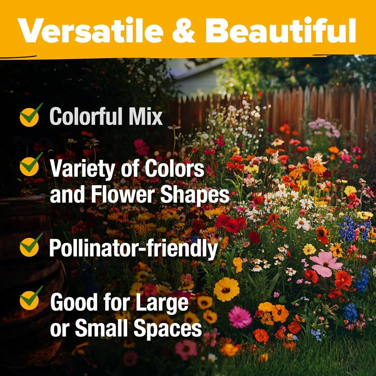 Premium Wildflower Seeds Bulk Mix 2oz - 59,300+ Seeds, 19 Varieties for Natural Gardens, Eco-Friendly Planting