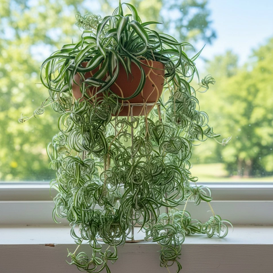 2 Rooted Spider Plant Cuttings – Healthy Chlorophytum Offshoots, Indoor Houseplant Starters Ready to Grow