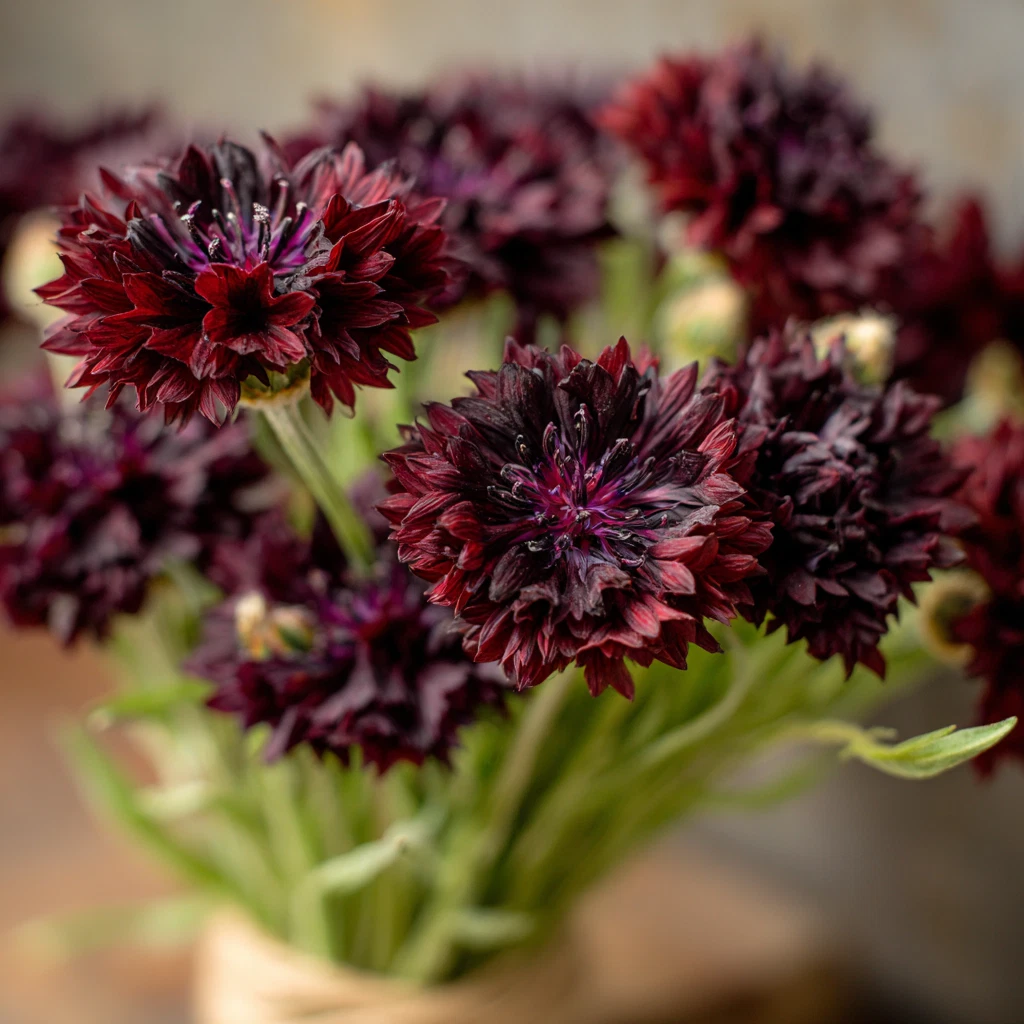 Black Cornflower Seeds – 100 Centaurea Cyanus Flower Seeds for Edible Garnish and Ornamental Gardens