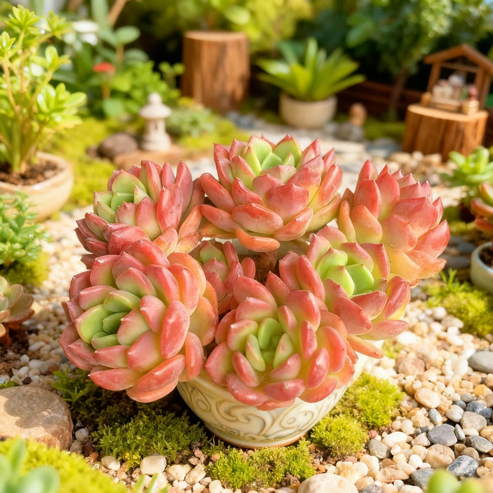 Echeveria Fanta Succulent Live Plant Bare Root Rosette Succulent for Container Garden Indoor Outdoor