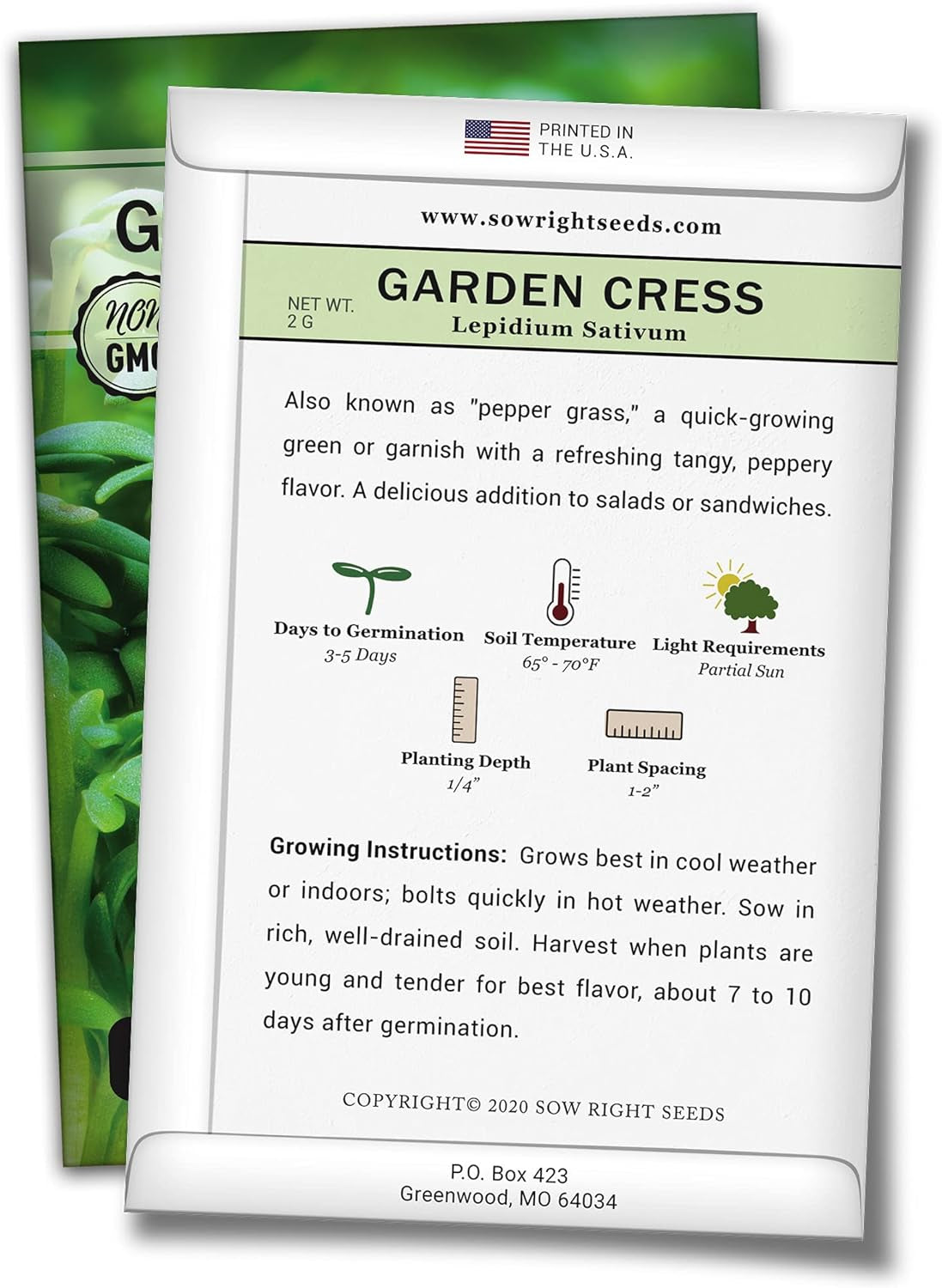 - Garden Cress Seeds for Planting - Non-Gmo Heirloom Packet with Instructions to Plant and Grow a Kitchen Herb Garden - Indoors or Outdoors - Edible Leaves and Cute Filler (1)