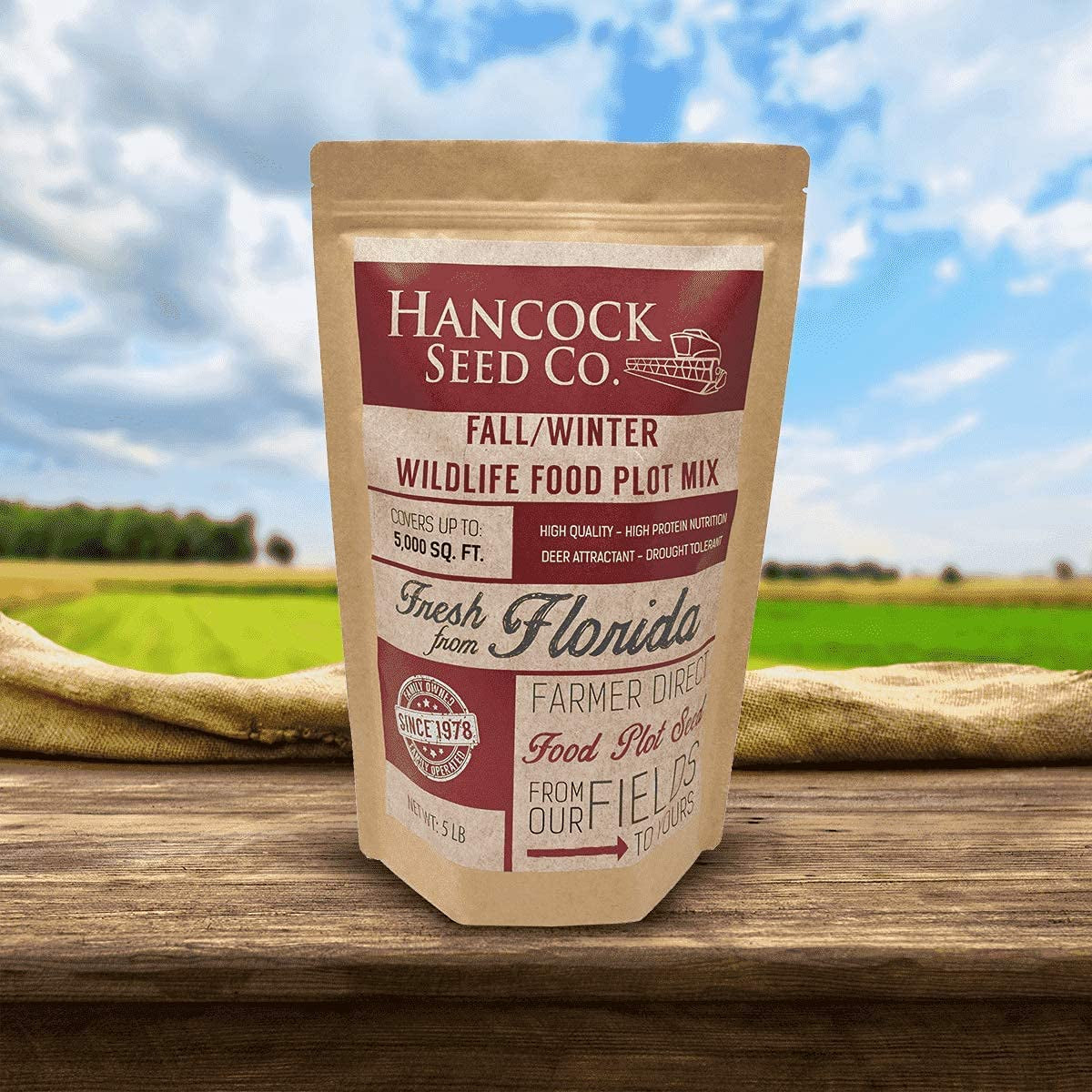 Hancock Fall & Winter Food Plot Seeds for Deer and Game, High Protein, Fast Germinating Mix, 20 LB Bag