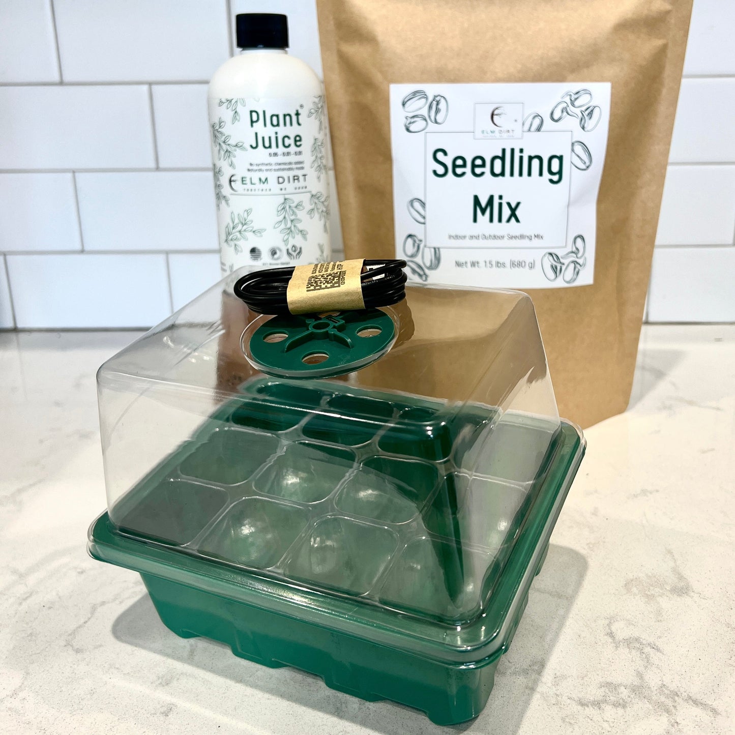 Seed Starting Tray with Plant Juice and Seedling Mix by Elm Dirt