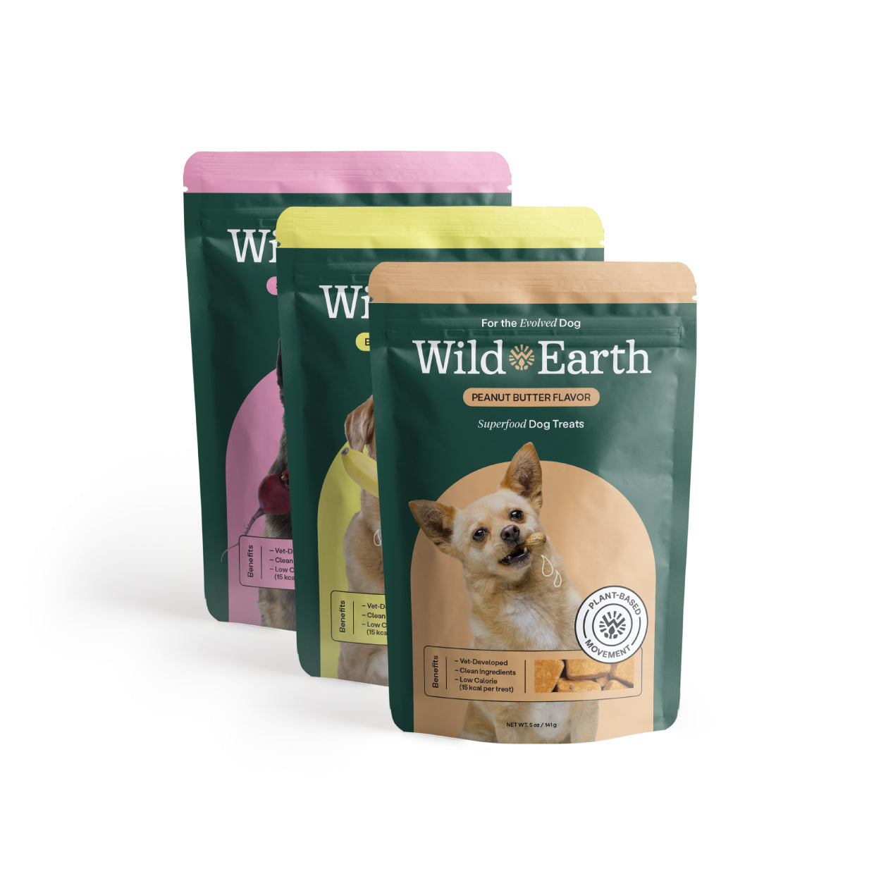3 Pack - Superfood Dog Treats with Koji (5 oz per bag) by Wild Earth