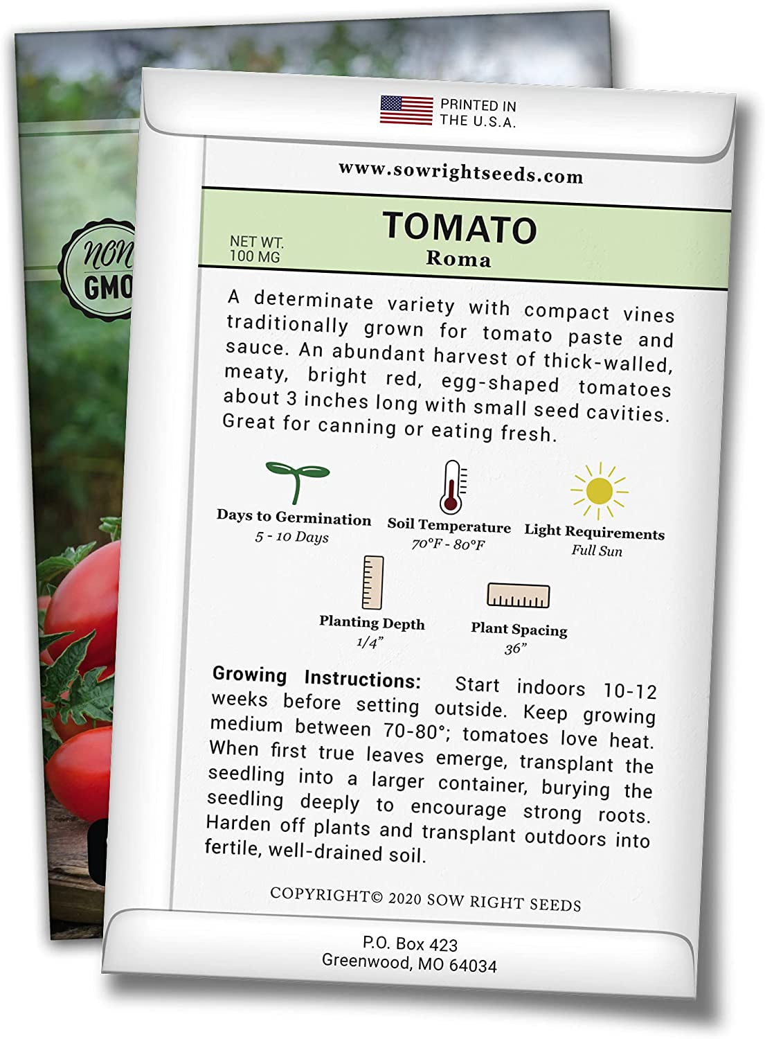 - Roma Tomato Seeds for Planting - Non-Gmo Heirloom Packet with Instructions to Plant a Home Vegetable Garden - Classic Medium Red Tomato - Great for Sauce Making (1)