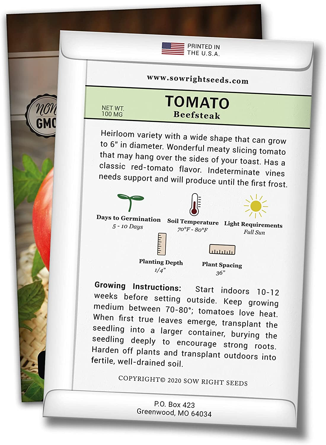 - Beefsteak Tomato Seeds for Planting - Non-Gmo Heirloom Packet with Instructions to Plant a Home Vegetable Garden - Indeterminate, Super Large and Bright Red Fruits