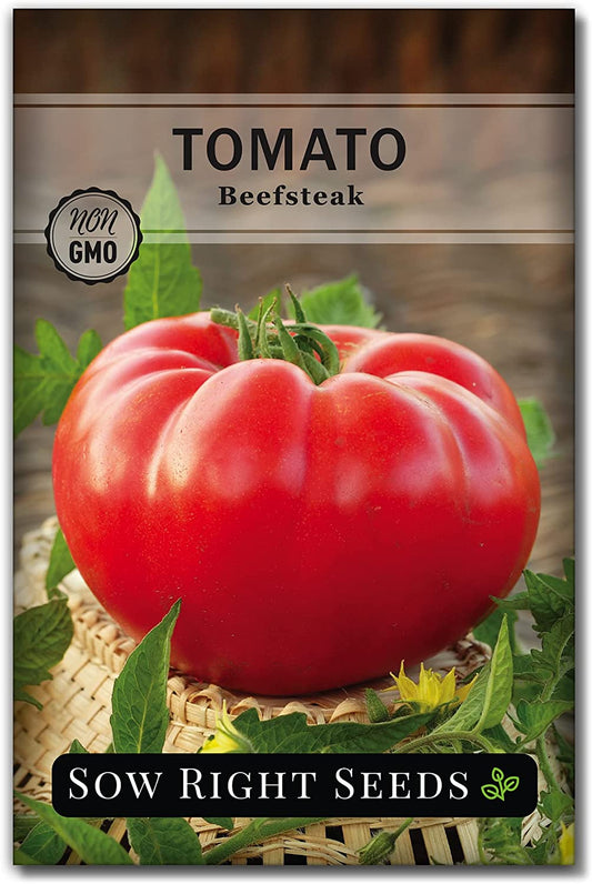 - Beefsteak Tomato Seeds for Planting - Non-Gmo Heirloom Packet with Instructions to Plant a Home Vegetable Garden - Indeterminate, Super Large and Bright Red Fruits