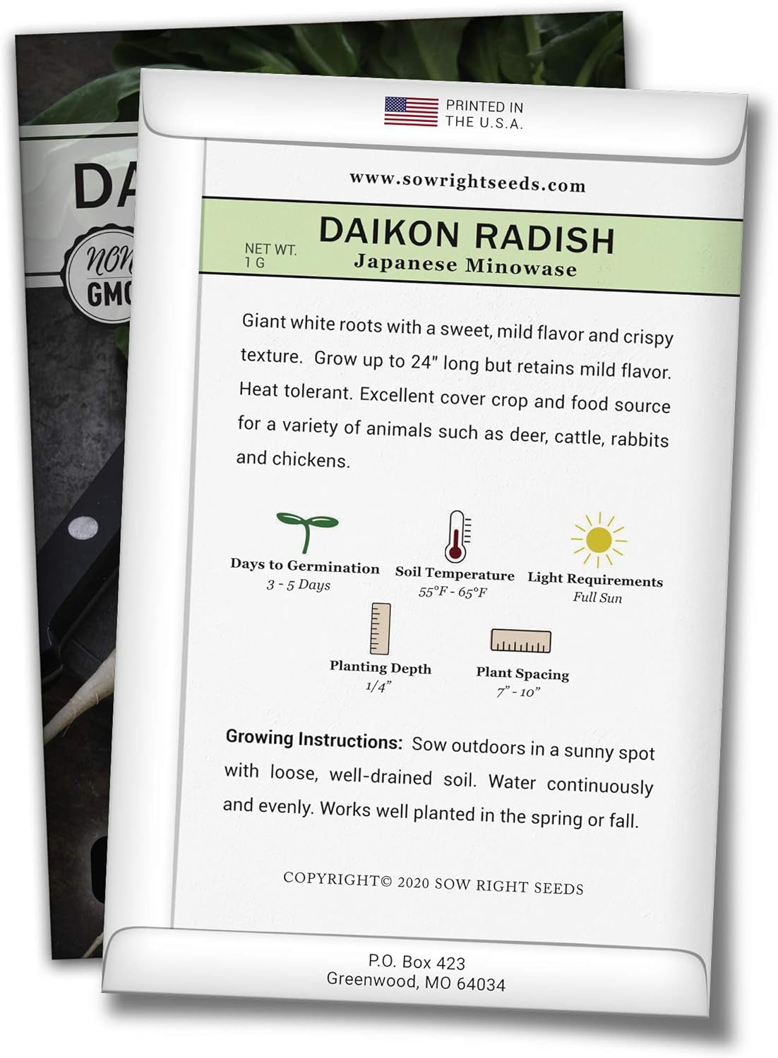 - Japanese Minowase Daikon Radish Seeds for Planting - Non-Gmo Heirloom Packet with Instructions to Plant a Home Vegetable Garden - Spring or Fall Planting Outdoors - Long White (1)