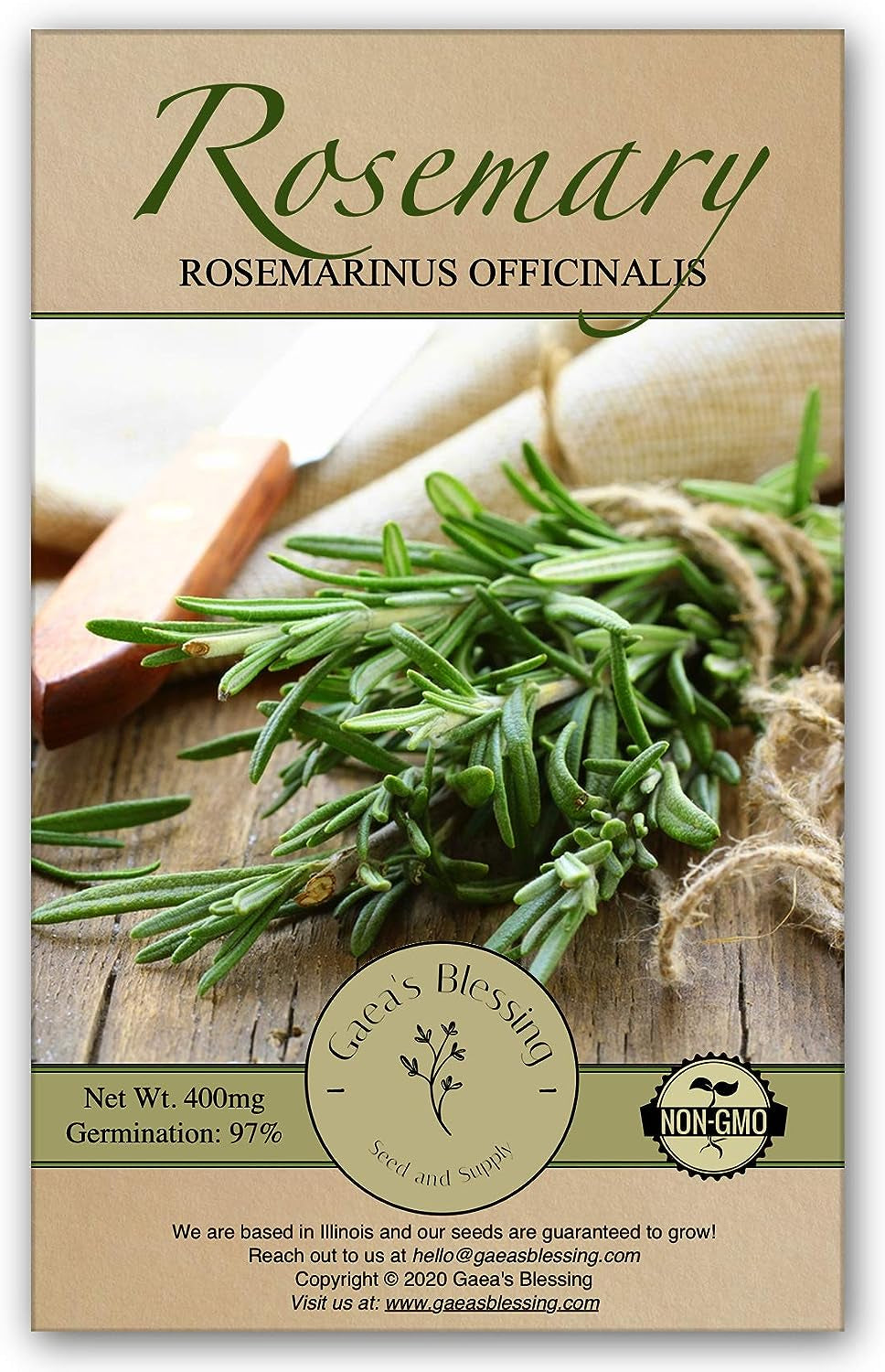 Seeds - Rosemary Seeds - Heirloom Non-Gmo Seeds with Easy to Follow Instructions 97% Germination Rate (Single Pack)